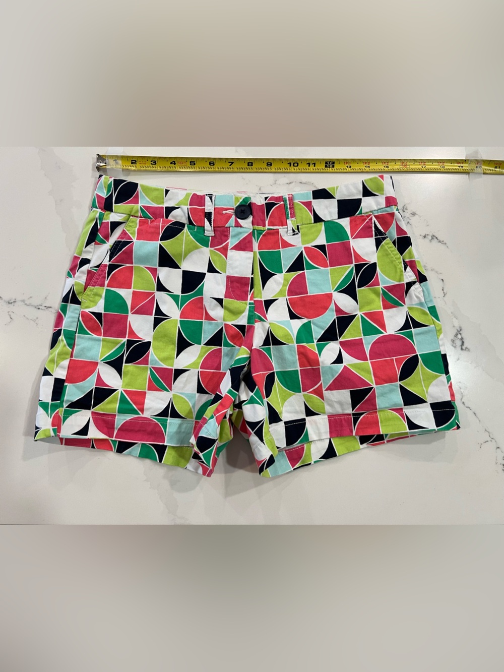 crown & ivy Multicolor Geometric Cotton Shorts